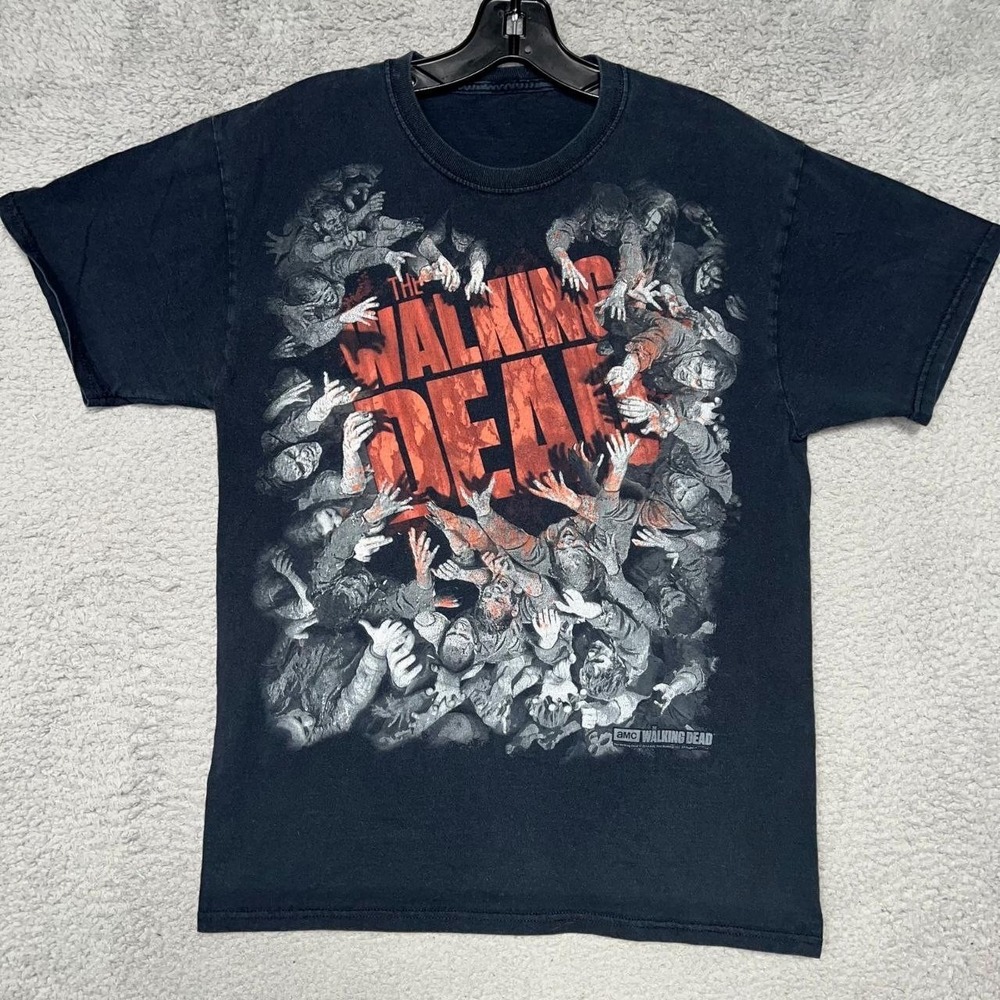 Official AMC The Walking Dead Zombies T Shirt Men's Sz L Black  Licensed Tee